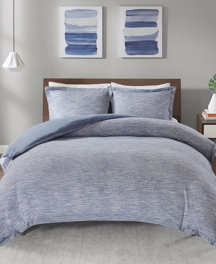 JLA Home Urban Habitat Space Dyed King/Cal King 3-Pc. Melange Cotton Jersey Knit Comforter Set