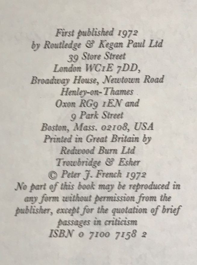 JOHN DEE: THE WORLD OF AN ELIZABETHAN MAGUS, Peter J. French 1st/1st 1972 HC/DJ