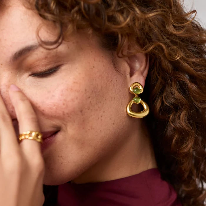 Julie Vos - Earring - Dolce Statement - Iridescent Montana Blue - Findlay Rowe Designs