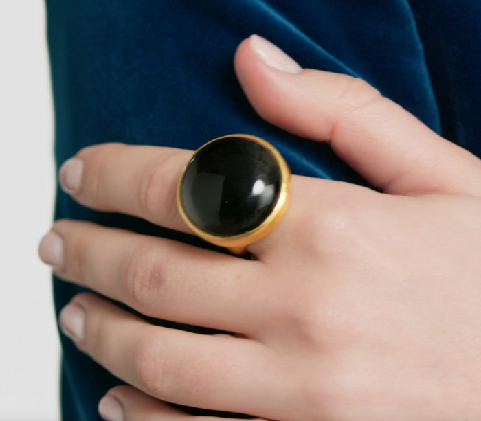 Julie Vos - Ring - Solara Statement - Obsidian Black - Size 8 - Findlay Rowe Designs