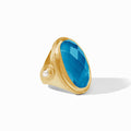 Julie Vos Gold Cannes Statement Ring -Iridescent London Blue