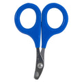 The JW Gripsoft Cat Nail Clipper by JW Pet features blue plastic handles and a metal, rounded-tip blade with a notched edge for safe, precise cat nail trimming, designed specifically for easy grooming.