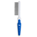 The JW Pet JW Gripsoft Fine Tooth Comb features a long handle and closely spaced metal teeth, making it easy to remove tangles and detangle your dog's fur.