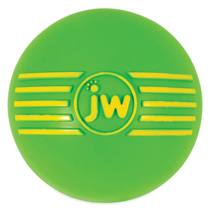 The JW Pet iSqueak Ball (1 pack) comes in variable colors and features raised lines with "jw" at the center—a safe rubber dog chew toy perfect for hours of play.