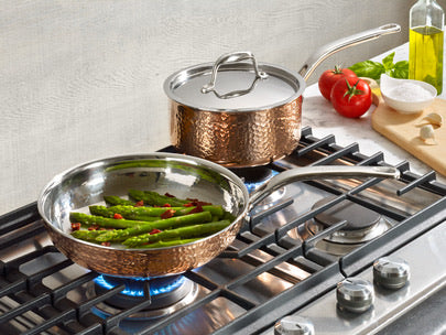 Lagostina Martellata Tri-ply Copper 2-Qt. Saucepan With Lid