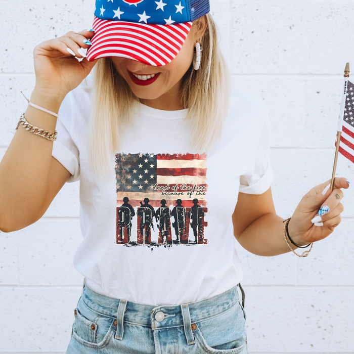 Land of the Free Patriotic 4th of July Graphic T-Shirt