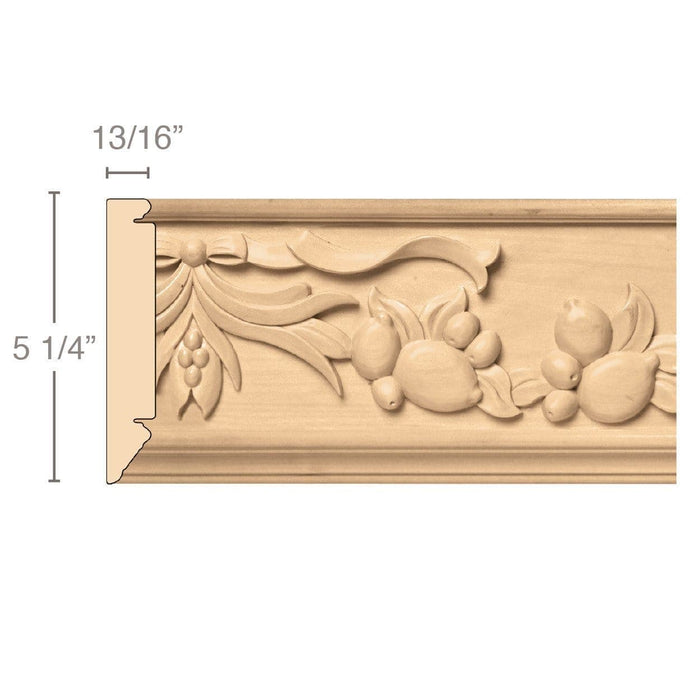 Large Sicilian Frieze (Repeats 15 1/2), 5 1/4''w x 13/16''d x 8' length, Resin is priced per 8' length Carved Mouldings White River Hardwoods Maple