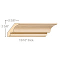 Large Traditional Cove Crown, 3 1/2w'' x 13/16d'' x 8' length, Resin is priced per foot Carved Mouldings White River Hardwoods
