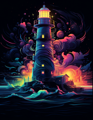 Lighthouse In A Dark Storm