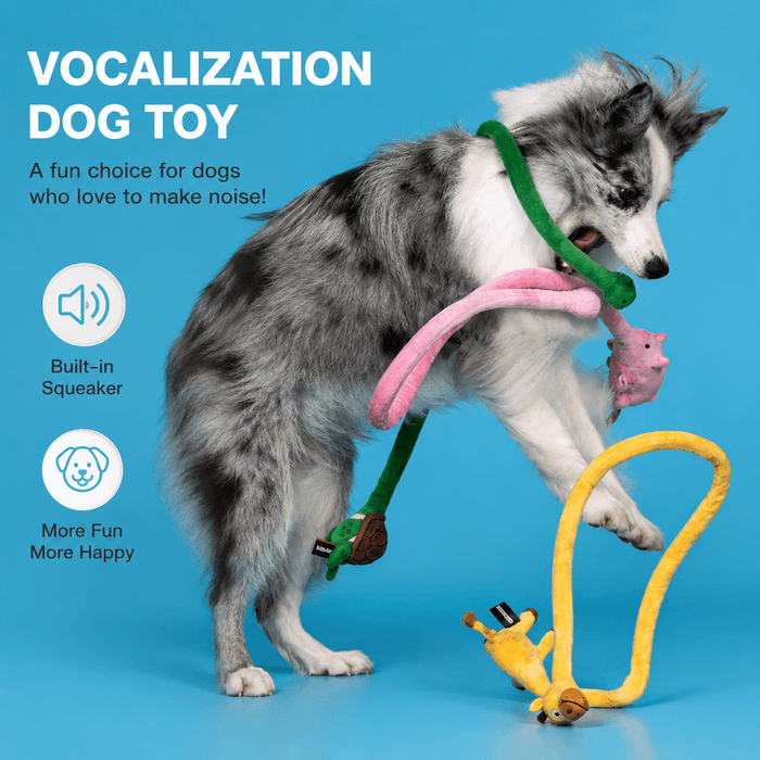 Long Plush Squeaky Dog Toy – Durable Interactive Tug-of-War Chew Toy Fursera