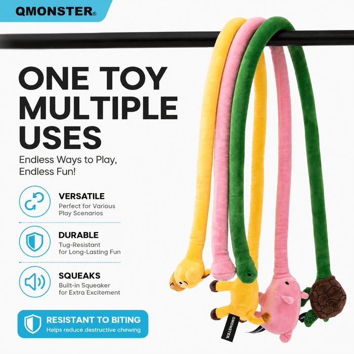 Long Plush Squeaky Dog Toy – Durable Interactive Tug-of-War Chew Toy Fursera