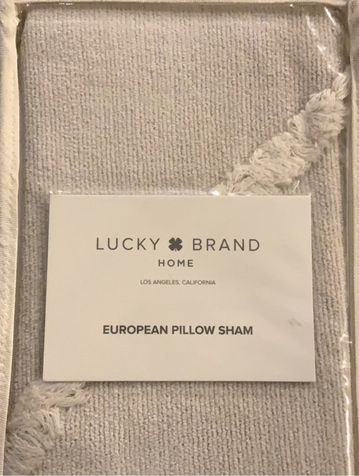 Lucky Brand Baja woven European Sham,Tan.