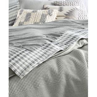 Lucky Brand Waffle Stripe 3-Pc Full/Queen Duvet Cover Set, Medium Gray