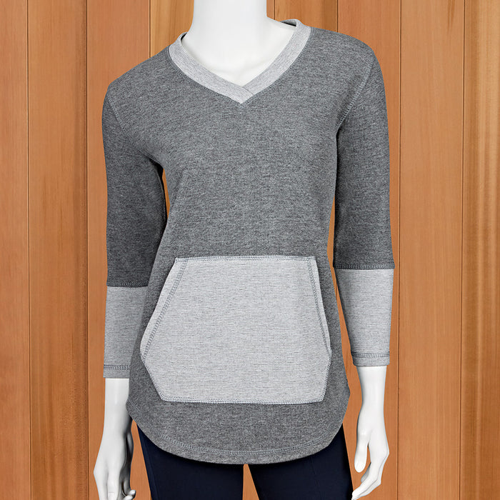 Lulu-B Mini-Stripe Kangaroo Pocket Pullover