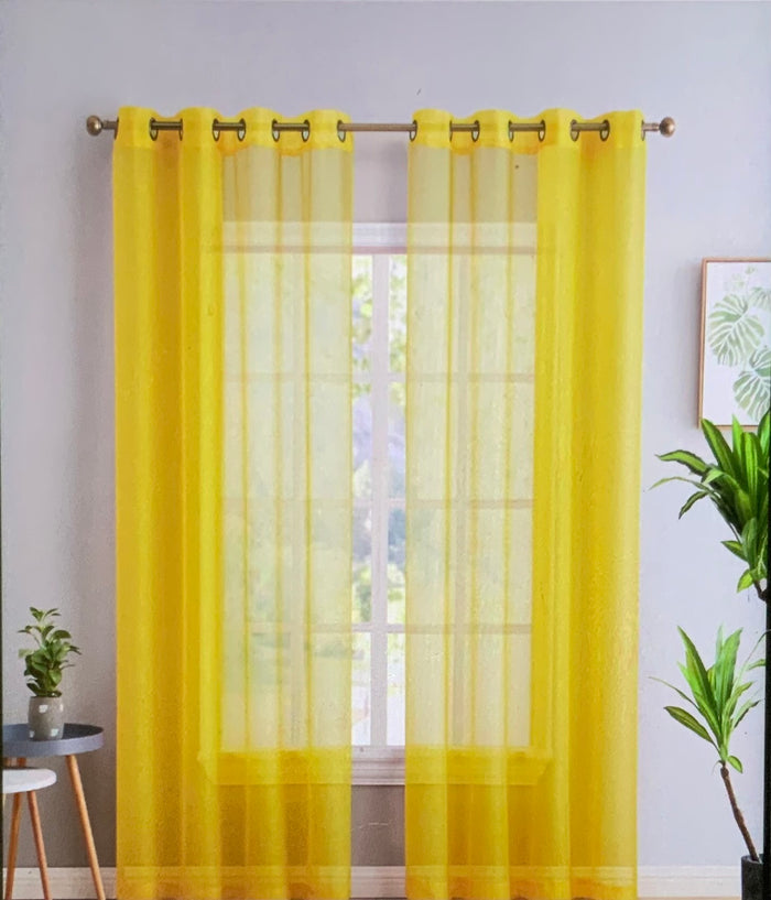 Lumino by HLC.me Perth Semi Sheer Grommet Curtain Panels-54 W x 84 L- Set of 2