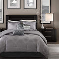 Madison Park Quinn 6-Pc. Full/Queen Duvet Cover Set ,Grey