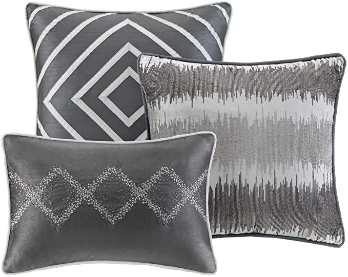 Madison Park Quinn 6-Pc. Full/Queen Duvet Cover Set ,Grey