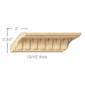 Medium Fluted Crown (Repeats 2), 3 1/2''w x 13/16''d x 8' length, Resin is priced per 8' length Carved Mouldings White River Hardwoods