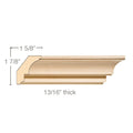 Medium Traditional Cove Crown, 2 1/2''w x 13/16''d x 8' length, Resin is priced per 8' length Carved Mouldings White River Hardwoods