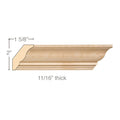 Medium Traditional Crown, 2 1/2''w x 11/16''d x 8' length, Resin is priced per 8' length Carved Mouldings White River Hardwoods