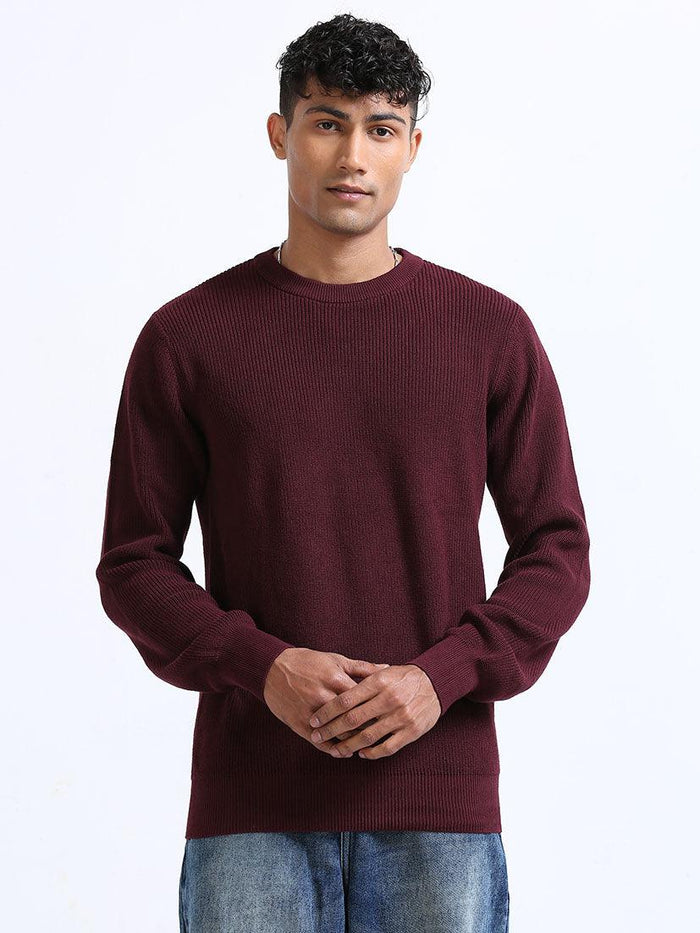 Men's Burgundy Sweater - Espanshe