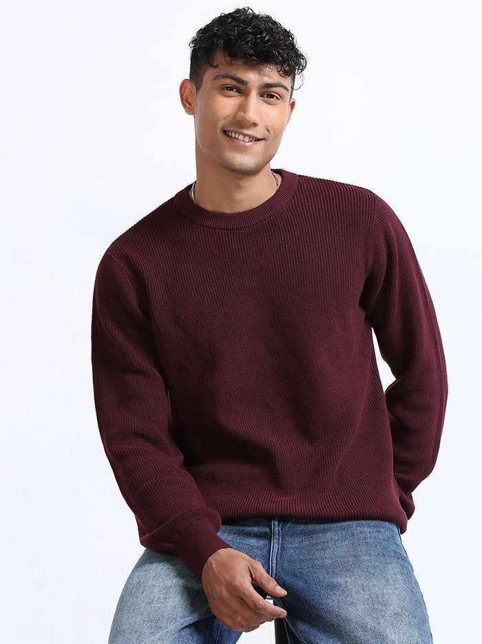 Men's Burgundy Sweater - Espanshe