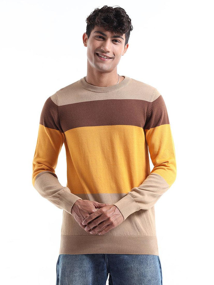 Men's Multicolor Striped Sweater - Espanshe