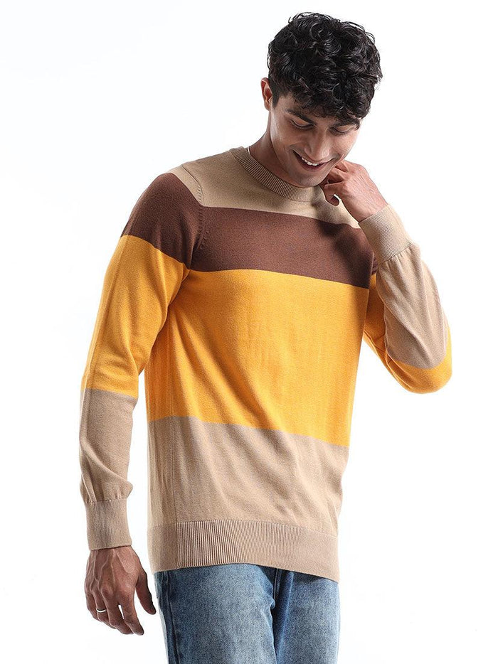 Men's Multicolor Striped Sweater - Espanshe
