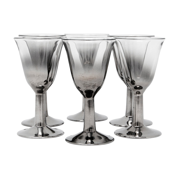 Vintage Mercury Base Cordial Glasses Front | The Hour Shop