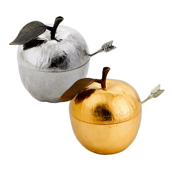 Michael Aram Gold or Nickel Plated Apple Honey Pot
