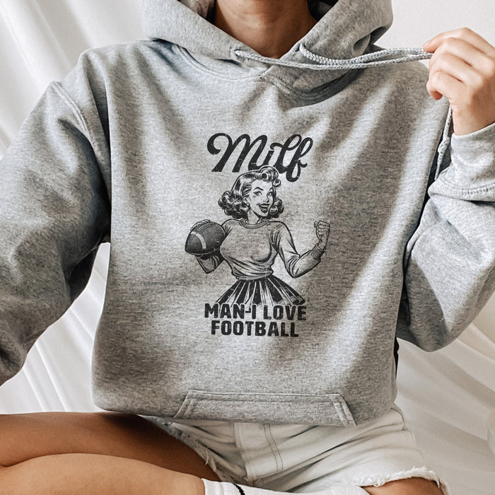 Milf - Man I Love Football Graphic Hoodie - Trendznmore