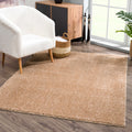 Modern Solid Design Brown High Pile Washable Area Rug - The Rug Decor