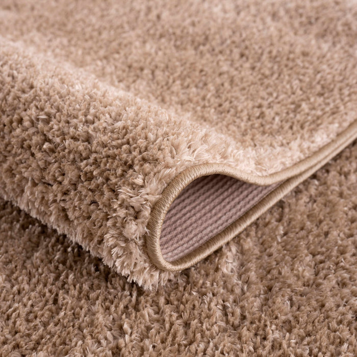 Modern Solid Design Brown High Pile Washable Area Rug - The Rug Decor