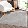 Modern Solid Plane light Gray Plush Pile Moroccan Style Multi size Washable Area Rug - The Rug Decor