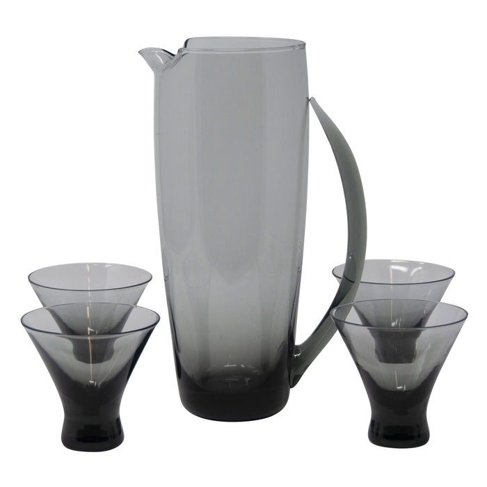 Vintage Morgantown Smoke Glass Cocktail Pitcher Set | The Hour Shop