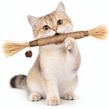 Natural Silvervine Cat Chew Stick with Sisal Rope & Raffia Fursera