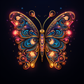 Neon Glowing Butterfly