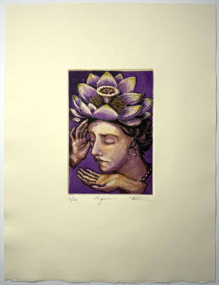 Nicole Rawlins — Aqua (Intaglio Print)