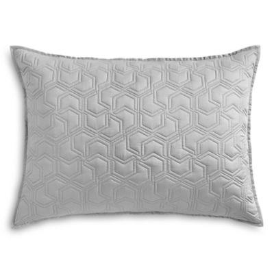 Oake Hexagone Geo Quilted Standard Pillowsham, Gray - Machann.com