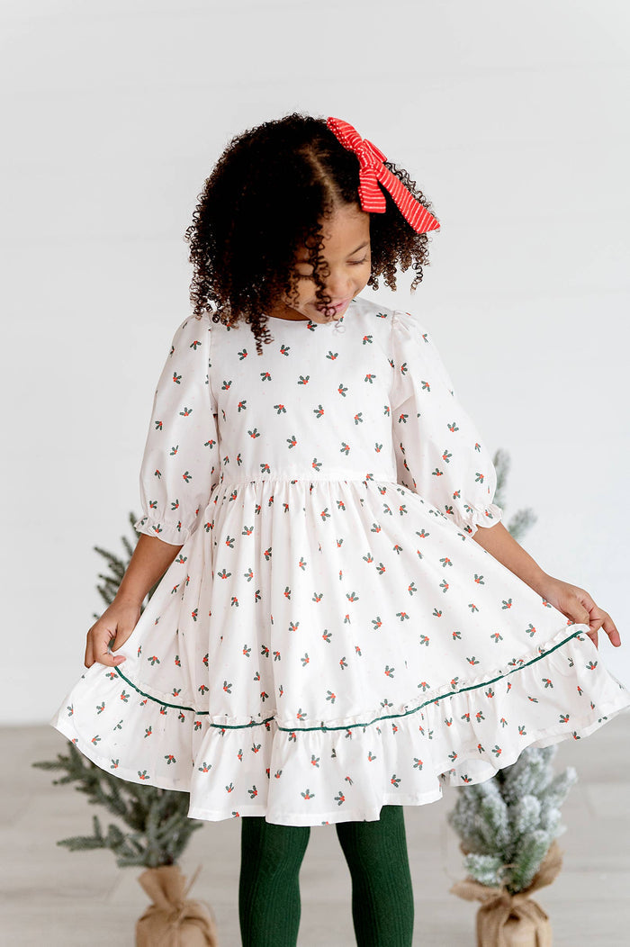 Ollie Jay - Kiki Dress in Holly Berry | Poplin Cotton Dress: 2