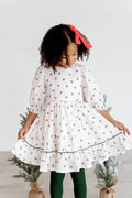 Ollie Jay - Kiki Dress in Holly Berry | Poplin Cotton Dress: 2