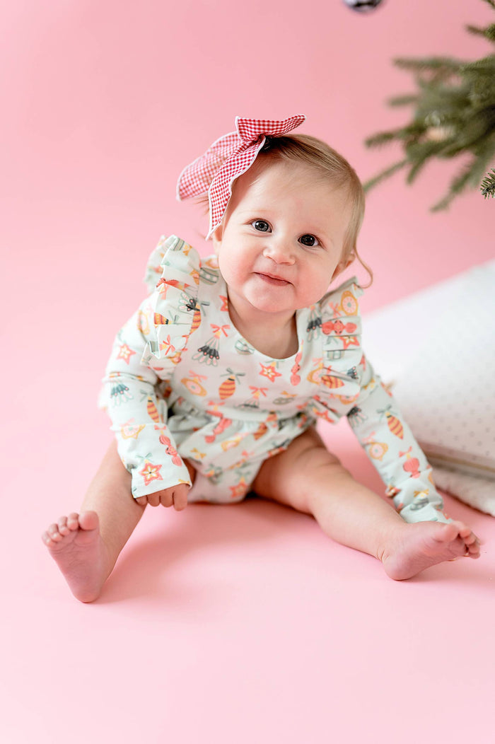 Ollie Jay - Leah Romper in Ornament | Baby Bubble: 18/24m