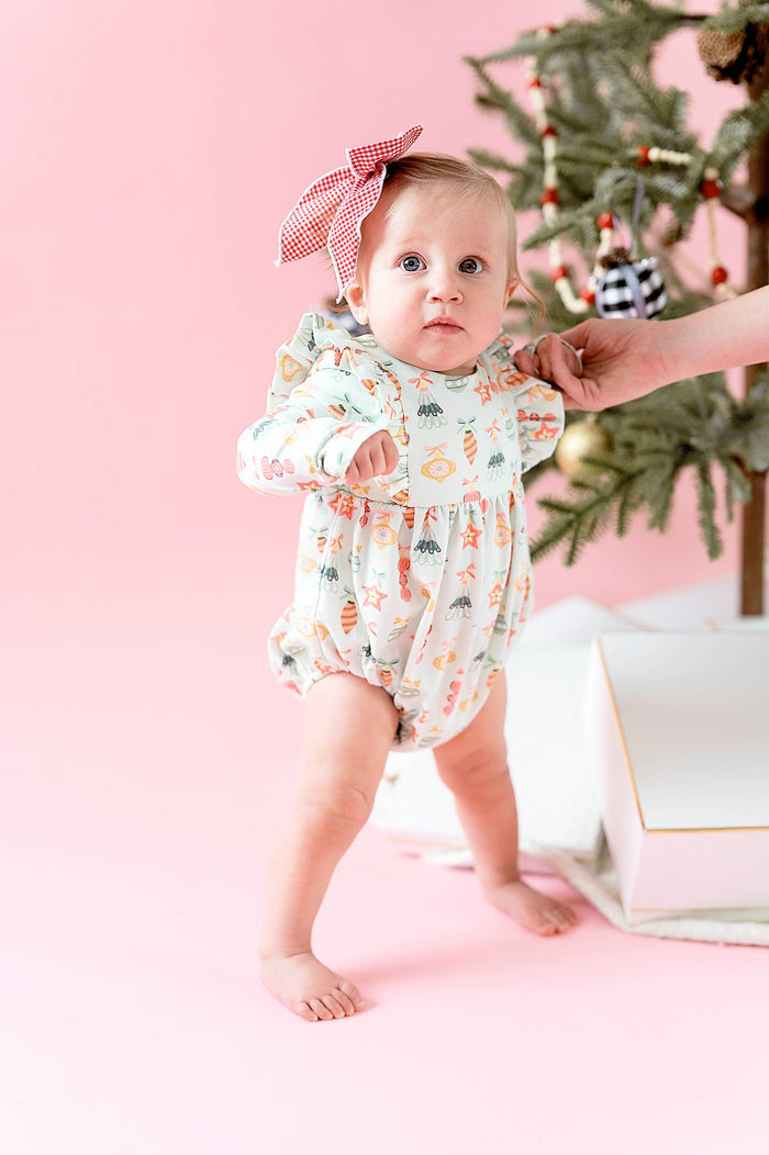 Ollie Jay - Leah Romper in Ornament | Baby Bubble: 18/24m