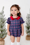 Ollie Jay - Quinn Collared Bubble in Holiday Plaid | Poplin Cotton: 18/24m