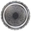 Vintage Oneida Round Floral Edge Silver Plate Tray | The Hour Shop