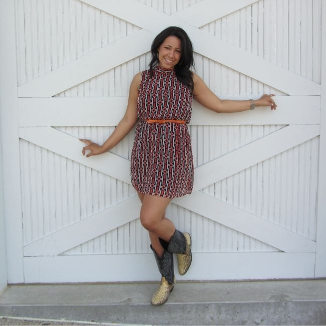 Orange & Navy "Peek-A-Boo Back" Dress
