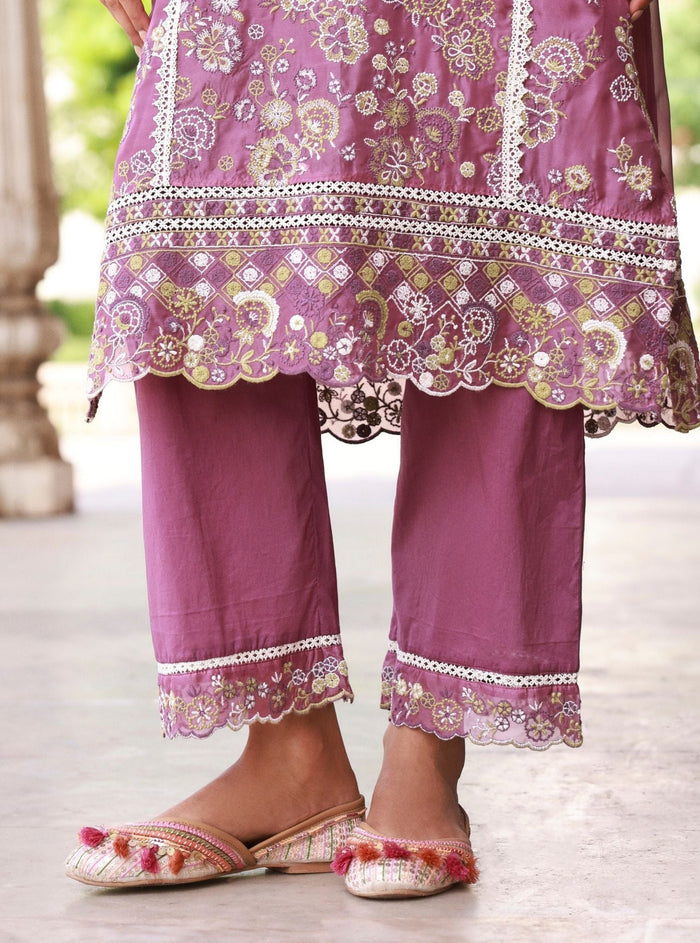 Oryani Organza Grape Kurta Set