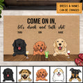 Pawzity Custom Doormat, Gifts For Dog Lovers, Come On In Let's Drink And Talk Shit Outdoor Door Mat