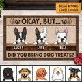 Pawzity Personalized Doormat, Gifts For Dog Lovers, Okay But Did You Bring Dog Treats Outdoor Door Mat