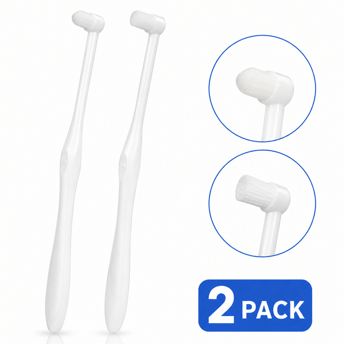 Pet Dental Toothbrush 2-Pack – Flat & Pointed Brush Heads for Cat & Dog Teeth Cleaning Fursera